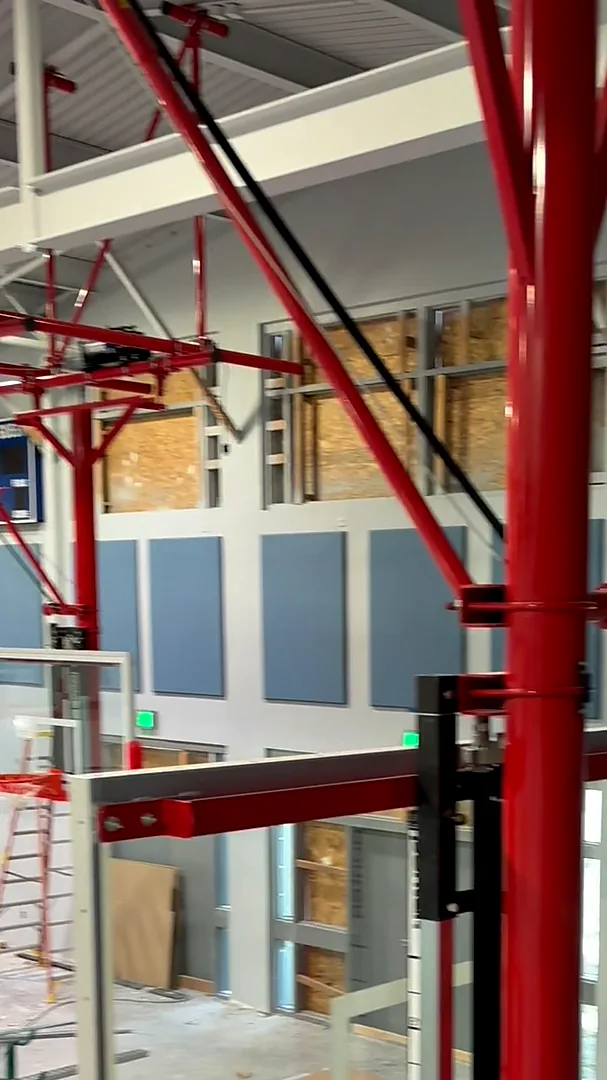 Acoustic sound control panels in gymnasium