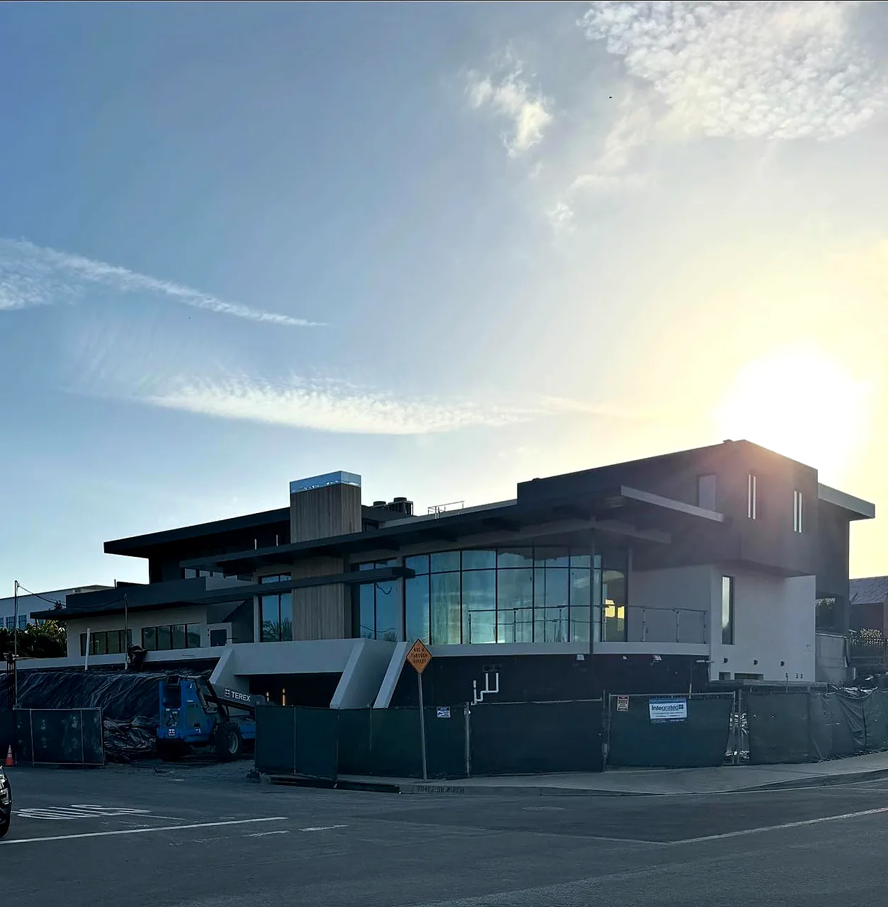 Modern commercial building framed by Stanislaus Building Group