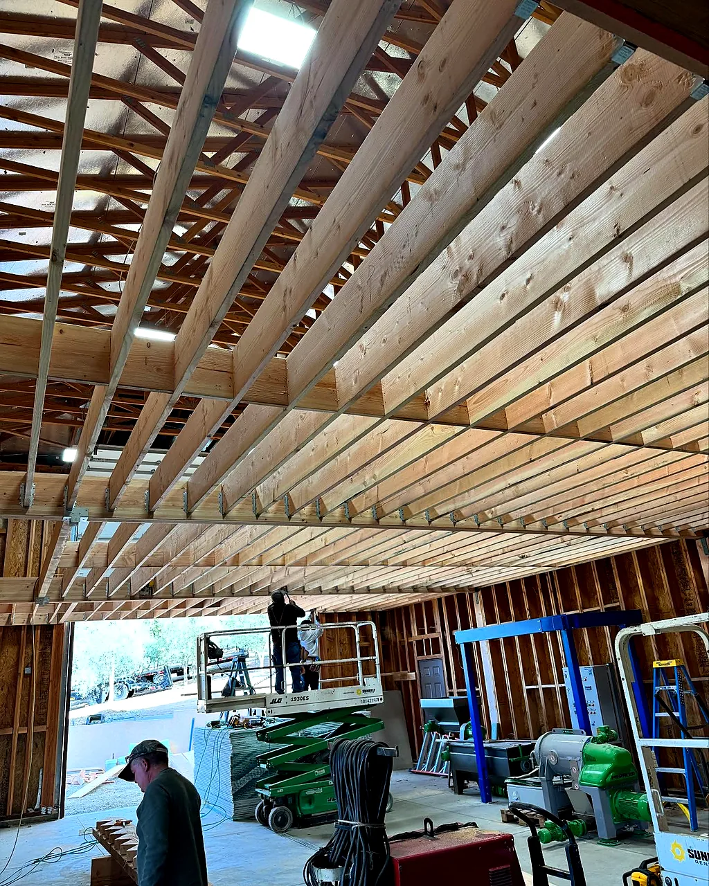 Wood floor and ceiling joist framing